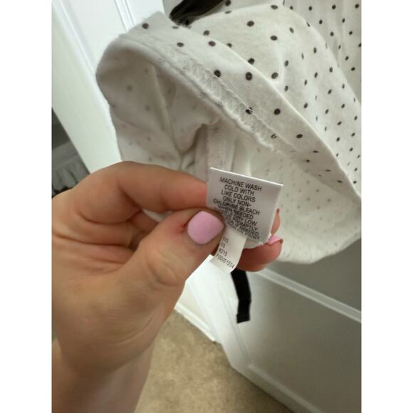 Vintage Y2K Cherokee White Brown Polka Dot Babydoll Cami Tank Top Ribbon Small - Picture 5 of 8